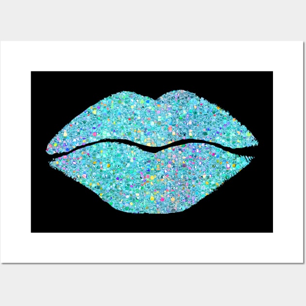 Stardust Kiss Aqua Wall Art by LittleBean